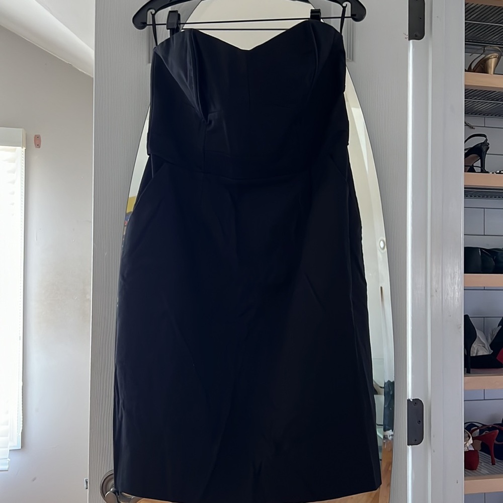 Little black strapless dress with boning and stretch for a fantastic fit